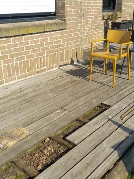 Extension de terrasse et pose de carrelage par votre paysagiste BRIDENNE Michael à Cassel
